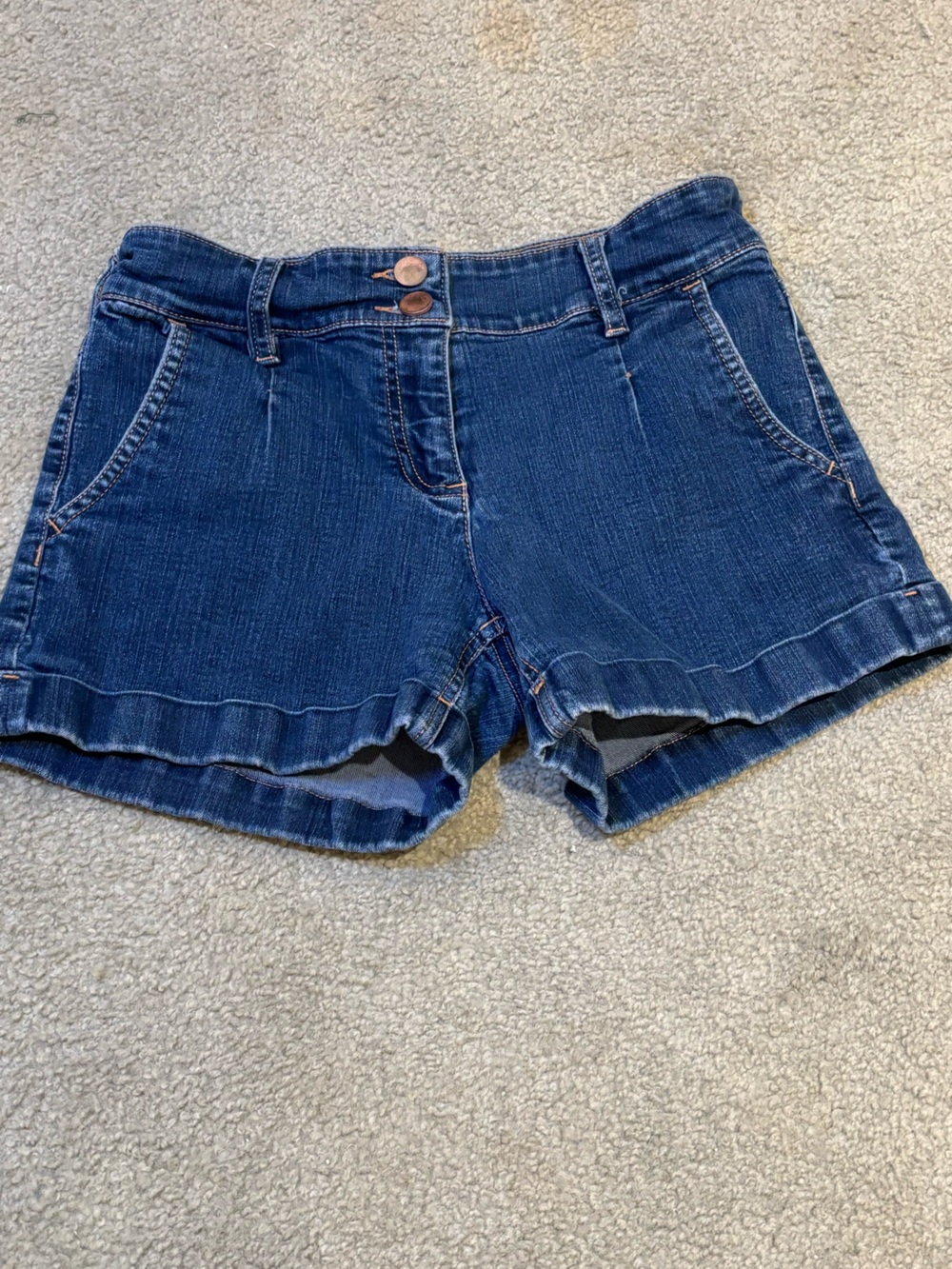 New York & Company Dark Blue Denim Shorts